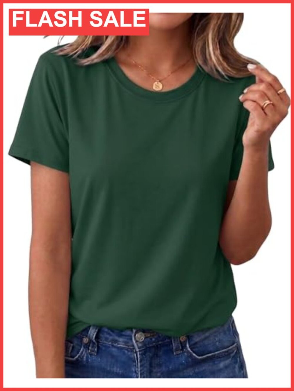 Women's Short Sleeve Crewneck T-Shirt Cotton Blend Relaxed Fit Casual Tee